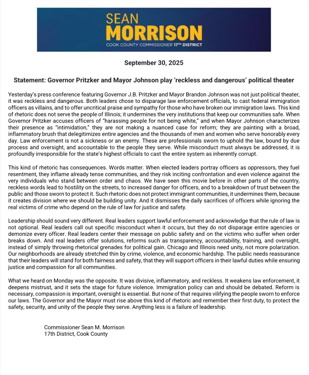 ICE Response Statement ICE Response Statement